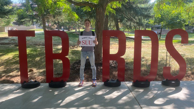 Freshman Alex M. preparing to attend his first day of classes at Southern Utah University in Fall 2021.